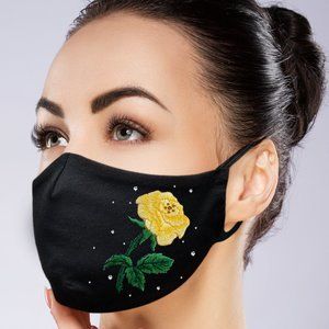 Rose Face Mask with Filter Pocket